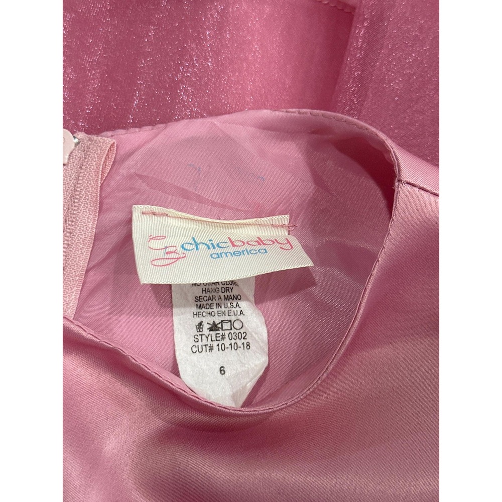 Chic Baby America Special Occasion Formal Dress Girls 6 Pink Tulle Glitter EUC - Picture 2 of 4